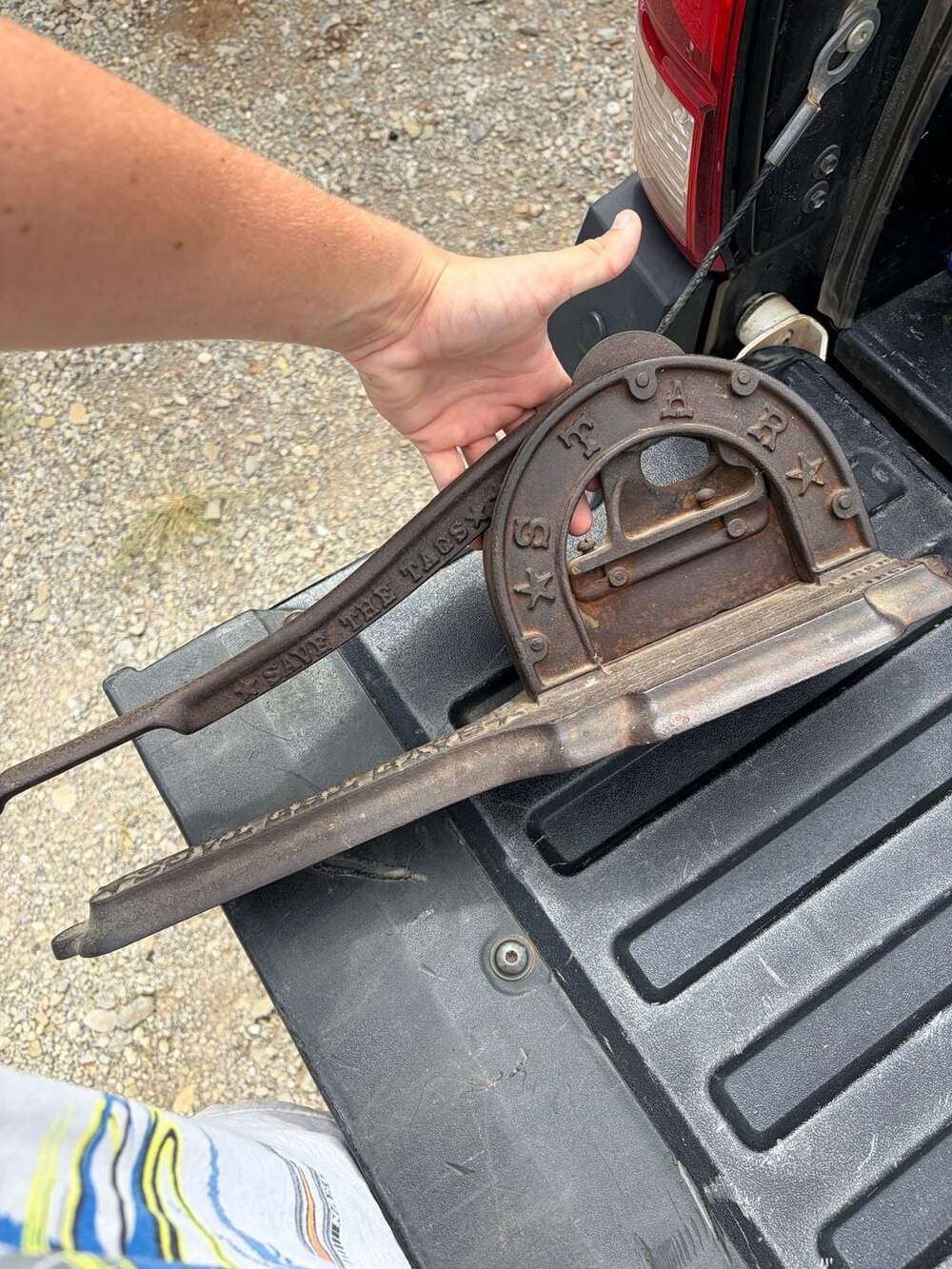 Vintage Star Tobacco Plug Cast Iron Cutter Save the Tags